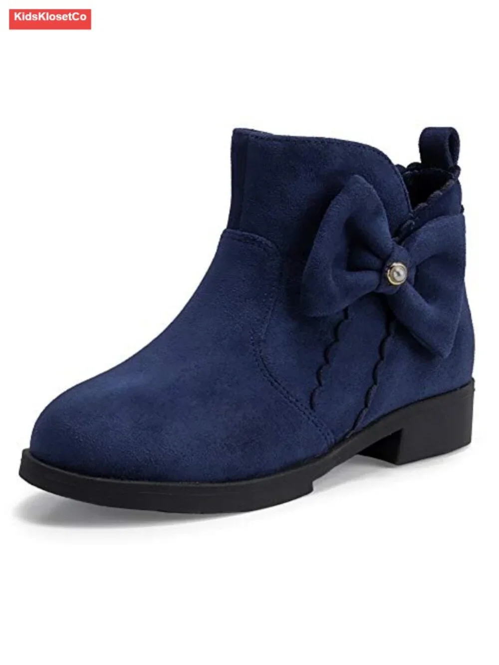 Girls Clara Ankle Boots Pearls Bow Dress Booties with Zipper